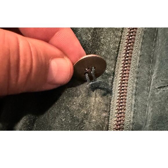 Vintage Designs Fashion Direction Green Leather Jacket Full Zip Sz Medium Womens - Picture 6 of 6